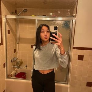 gray cropped long sleeve